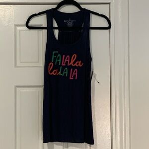 Pure Barre Navy Holiday “FaLaLa” Festive Tank Top [Large]